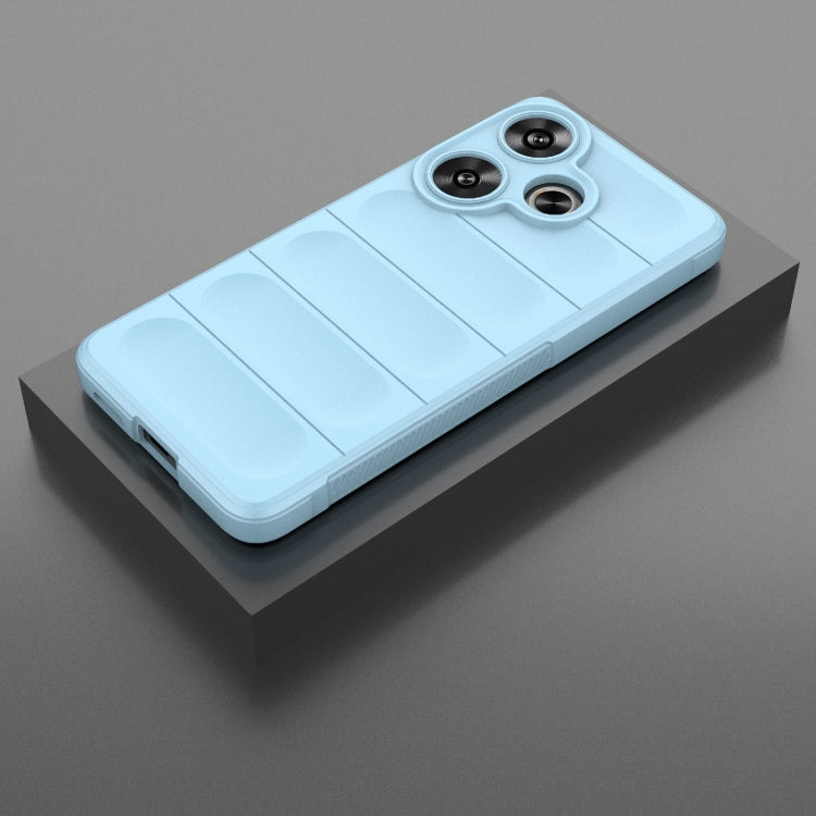 For Xiaomi Redmi Turbo 3 5G Magic Shield TPU + Flannel Phone Case(Light Blue) - Xiaomi Cases by PMC Jewellery | Online Shopping South Africa | PMC Jewellery | Buy Now Pay Later Mobicred