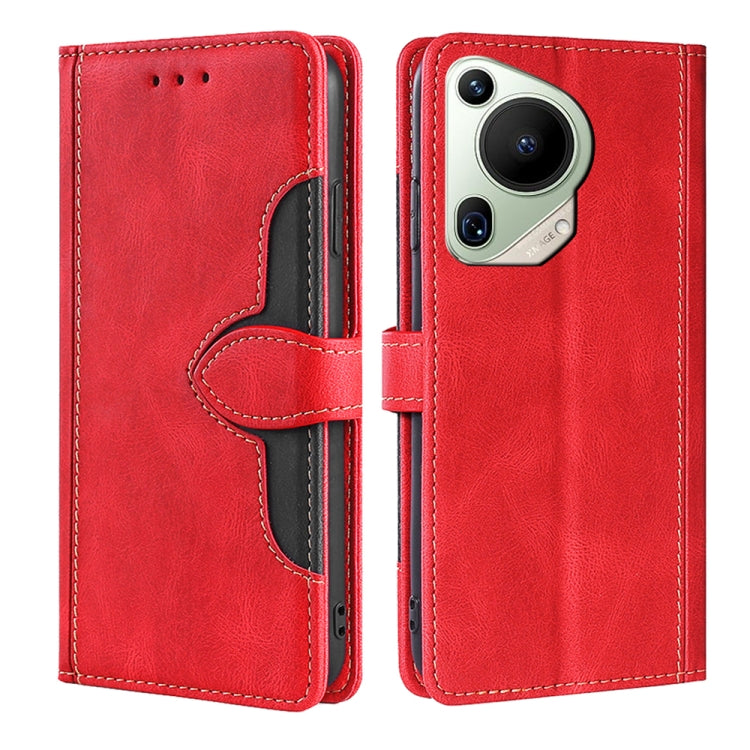 For Huawei Pura 70 Ultra 5G Skin Feel Magnetic Buckle Leather Phone Case(Red) - Huawei Cases by PMC Jewellery | Online Shopping South Africa | PMC Jewellery | Buy Now Pay Later Mobicred