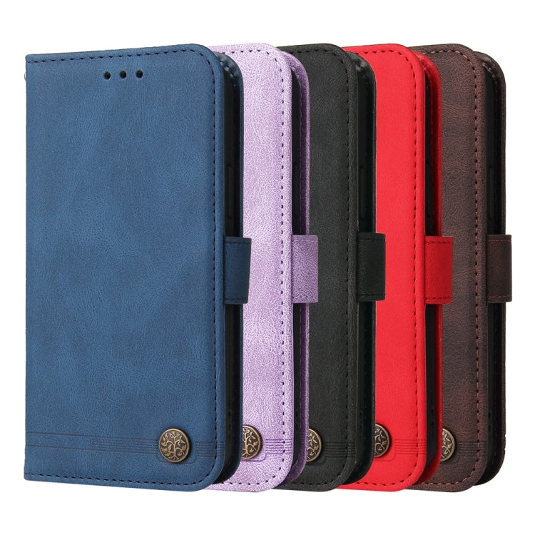 For Honor 200 Lite Global Skin Feel Life Tree Metal Button Leather Phone Case(Red) - Honor Cases by PMC TechLife | Online Shopping South Africa | PMC TechLife | Buy Now Pay Later Mobicred