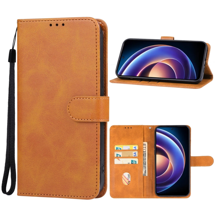 For Xiaomi Redmi Note 12R Leather Phone Case(Brown) - Xiaomi Cases by PMC Jewellery | Online Shopping South Africa | PMC Jewellery | Buy Now Pay Later Mobicred