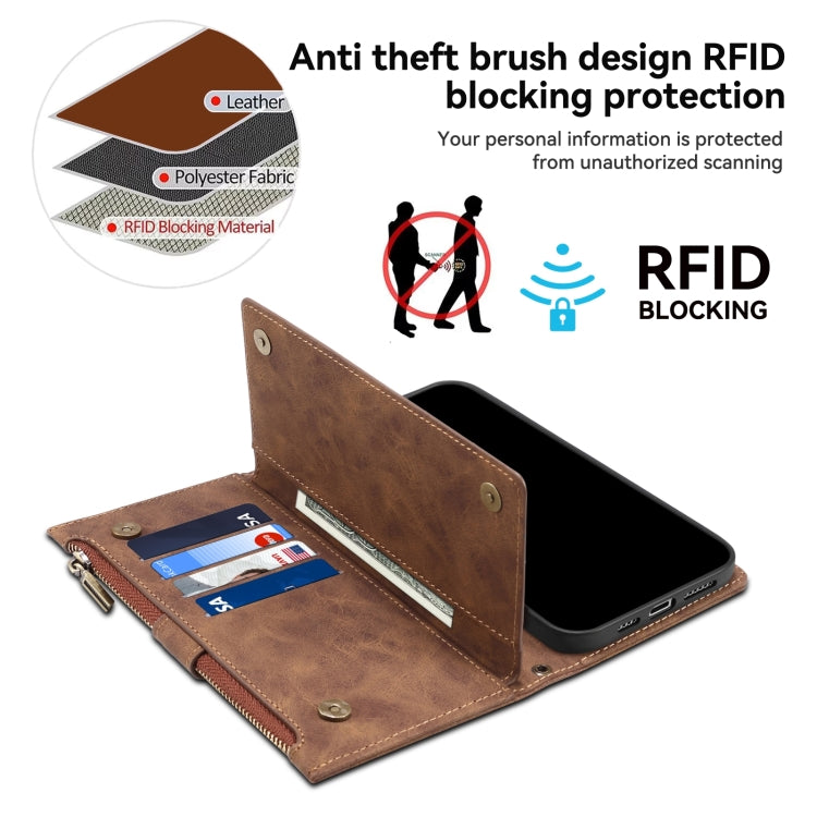 For Google Pixel 8A ESEBLE Retro Frosted RFID Flip Leather Phone Case(Brown) - Google Cases by ESEBLE | Online Shopping South Africa | PMC TechLife | Buy Now Pay Later Mobicred