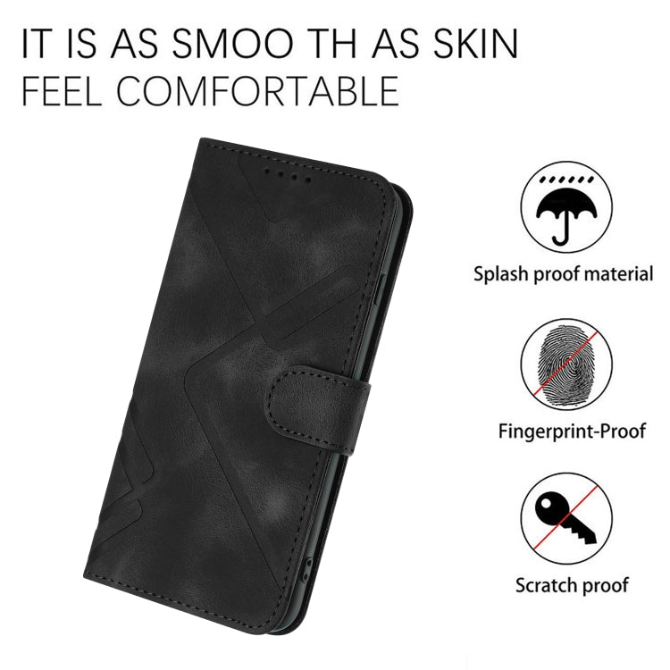For Xiaomi Poco M5 Line Pattern Skin Feel Leather Phone Case(Black) - Xiaomi Cases by PMC TechLife | Online Shopping South Africa | PMC TechLife | Buy Now Pay Later Mobicred