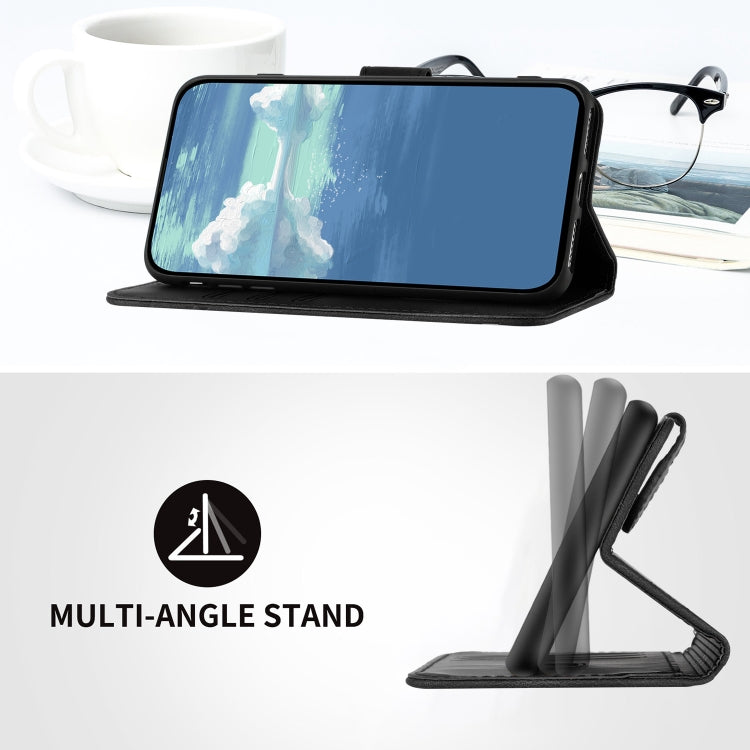For Xiaomi Poco M5 Line Pattern Skin Feel Leather Phone Case(Black) - Xiaomi Cases by PMC TechLife | Online Shopping South Africa | PMC TechLife | Buy Now Pay Later Mobicred