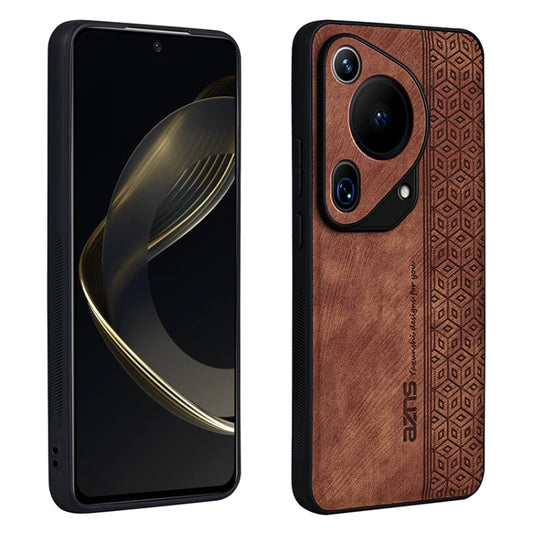 For Huawei Pura 70 Ultra AZNS 3D Embossed Skin Feel Phone Case(Brown) - Huawei Cases by AZNS | Online Shopping South Africa | PMC Jewellery | Buy Now Pay Later Mobicred