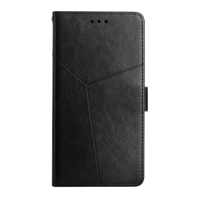 For Realme 11 Pro 5G / 11 Pro+ 5G HT01 Y-shaped Pattern Flip Leather Phone Case(Black) - Realme Cases by PMC TechLife | Online Shopping South Africa | PMC TechLife | Buy Now Pay Later Mobicred