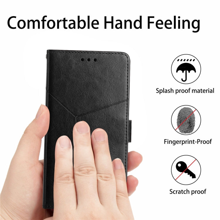 For Realme 11 Pro 5G / 11 Pro+ 5G HT01 Y-shaped Pattern Flip Leather Phone Case(Black) - Realme Cases by PMC Jewellery | Online Shopping South Africa | PMC Jewellery | Buy Now Pay Later Mobicred