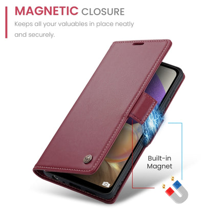 For Samsung Galaxy A32 5G / M32 5G CaseMe 023 Butterfly Buckle Litchi Texture RFID Anti-theft Leather Phone Case(Wine Red) - Galaxy Phone Cases by CaseMe | Online Shopping South Africa | PMC Jewellery | Buy Now Pay Later Mobicred