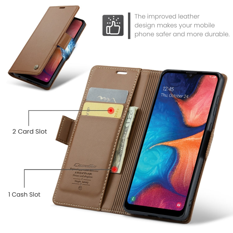 For Samsung Galaxy A40 CaseMe 023 Butterfly Buckle Litchi Texture RFID Anti-theft Leather Phone Case(Brown) - Galaxy Phone Cases by CaseMe | Online Shopping South Africa | PMC Jewellery | Buy Now Pay Later Mobicred