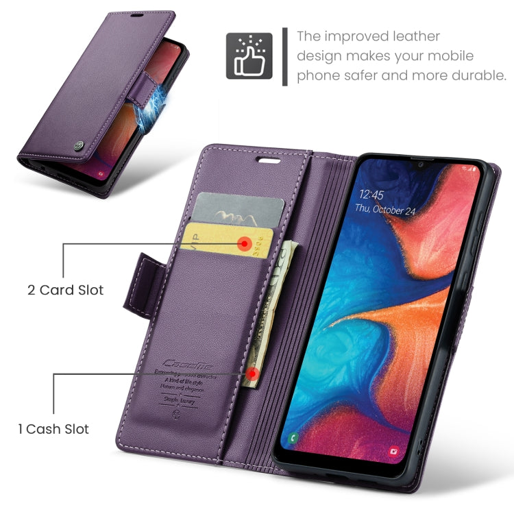 For Samsung Galaxy A40 CaseMe 023 Butterfly Buckle Litchi Texture RFID Anti-theft Leather Phone Case(Pearly Purple) - Galaxy Phone Cases by CaseMe | Online Shopping South Africa | PMC Jewellery | Buy Now Pay Later Mobicred