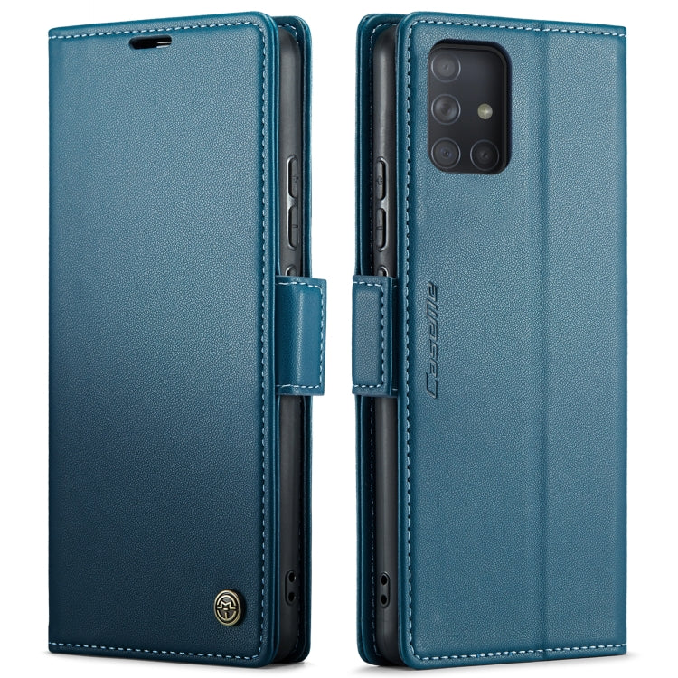 For Samsung Galaxy A71 4G CaseMe 023 Butterfly Buckle Litchi Texture RFID Anti-theft Leather Phone Case(Blue) - Galaxy Phone Cases by CaseMe | Online Shopping South Africa | PMC Jewellery | Buy Now Pay Later Mobicred