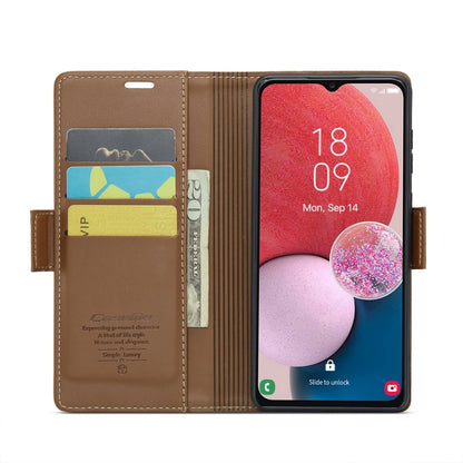 For Samsung Galaxy A13 4G/5G/A04s/A04/M13 5G CaseMe 023 Butterfly Buckle Litchi Texture RFID Anti-theft Leather Phone Case(Brown) - Galaxy Phone Cases by CaseMe | Online Shopping South Africa | PMC Jewellery | Buy Now Pay Later Mobicred