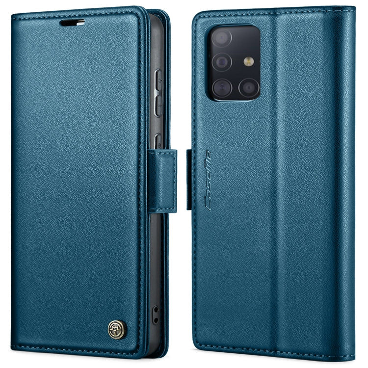 For Samsung Galaxy A51 4G/M40s CaseMe 023 Butterfly Buckle Litchi Texture RFID Anti-theft Leather Phone Case(Blue) - Galaxy Phone Cases by CaseMe | Online Shopping South Africa | PMC Jewellery | Buy Now Pay Later Mobicred