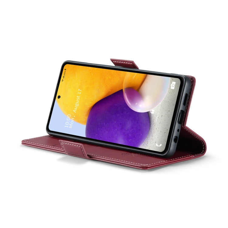 For Samsung Galaxy A72 CaseMe 023 Butterfly Buckle Litchi Texture RFID Anti-theft Leather Phone Case(Wine Red) - Galaxy Phone Cases by CaseMe | Online Shopping South Africa | PMC Jewellery | Buy Now Pay Later Mobicred