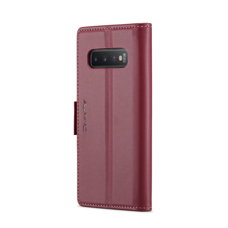 For Samsung Galaxy S10 CaseMe 023 Butterfly Buckle Litchi Texture RFID Anti-theft Leather Phone Case(Wine Red) - Galaxy Phone Cases by CaseMe | Online Shopping South Africa | PMC Jewellery | Buy Now Pay Later Mobicred