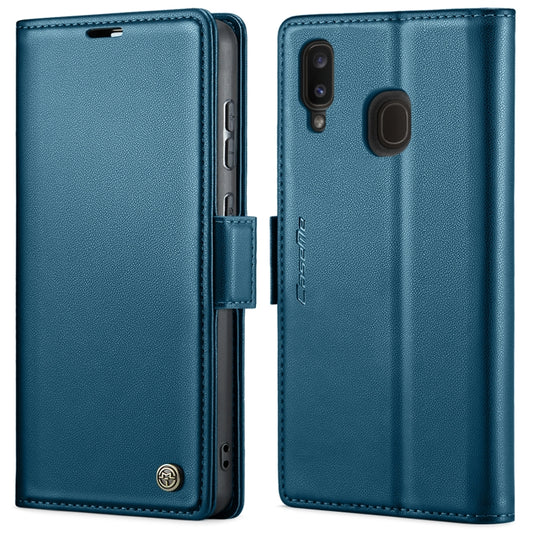 For Samsung Galaxy A20/A30/M10s CaseMe 023 Butterfly Buckle Litchi Texture RFID Anti-theft Leather Phone Case(Blue) - Galaxy Phone Cases by CaseMe | Online Shopping South Africa | PMC Jewellery | Buy Now Pay Later Mobicred