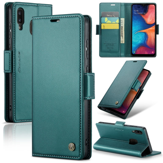 For Samsung Galaxy A20/A30/M10s CaseMe 023 Butterfly Buckle Litchi Texture RFID Anti-theft Leather Phone Case(Pearly Blue) - Galaxy Phone Cases by CaseMe | Online Shopping South Africa | PMC Jewellery | Buy Now Pay Later Mobicred