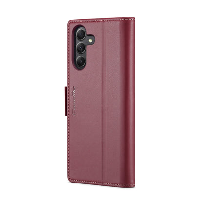 For Samsung Galaxy A24 4G CaseMe 023 Butterfly Buckle Litchi Texture RFID Anti-theft Leather Phone Case(Wine Red) - Galaxy Phone Cases by CaseMe | Online Shopping South Africa | PMC Jewellery | Buy Now Pay Later Mobicred