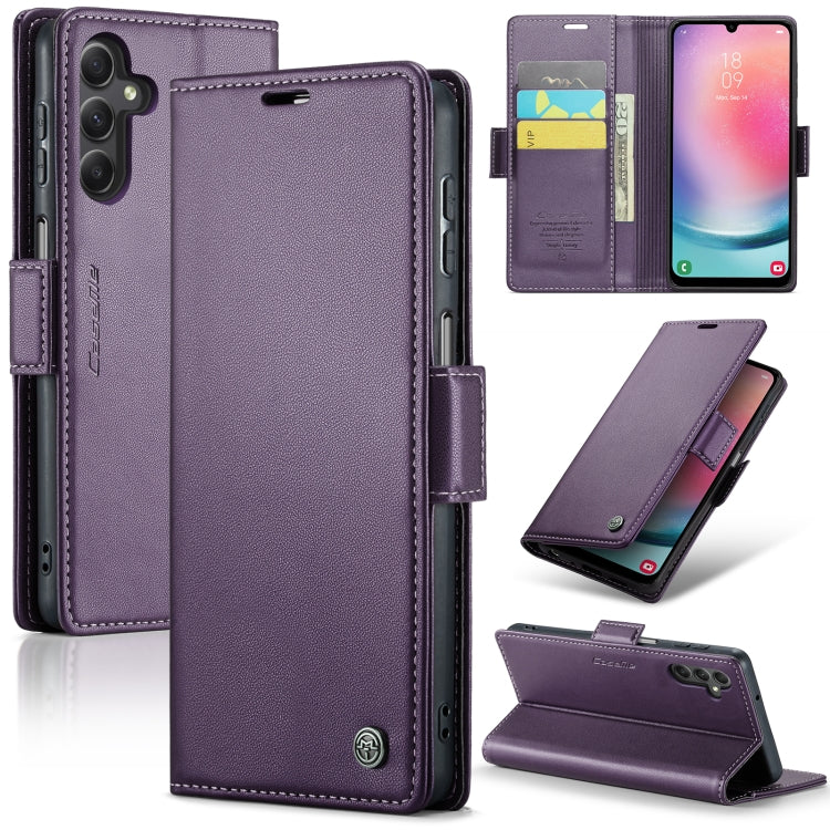 For Samsung Galaxy A24 4G CaseMe 023 Butterfly Buckle Litchi Texture RFID Anti-theft Leather Phone Case(Pearly Purple) - Galaxy Phone Cases by CaseMe | Online Shopping South Africa | PMC Jewellery