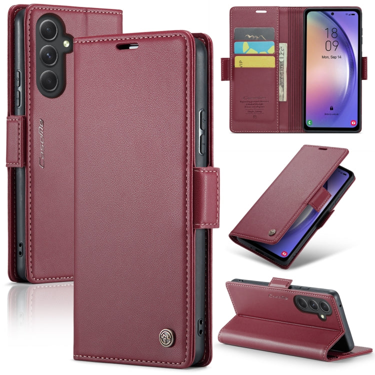 For Samsung Galaxy A54 5G CaseMe 023 Butterfly Buckle Litchi Texture RFID Anti-theft Leather Phone Case(Wine Red) - Galaxy Phone Cases by CaseMe | Online Shopping South Africa | PMC Jewellery | Buy Now Pay Later Mobicred