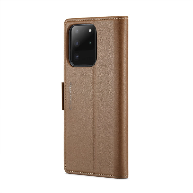 For Samsung Galaxy S20 Ultra CaseMe 023 Butterfly Buckle Litchi Texture RFID Anti-theft Leather Phone Case(Brown) - Galaxy Phone Cases by CaseMe | Online Shopping South Africa | PMC Jewellery | Buy Now Pay Later Mobicred