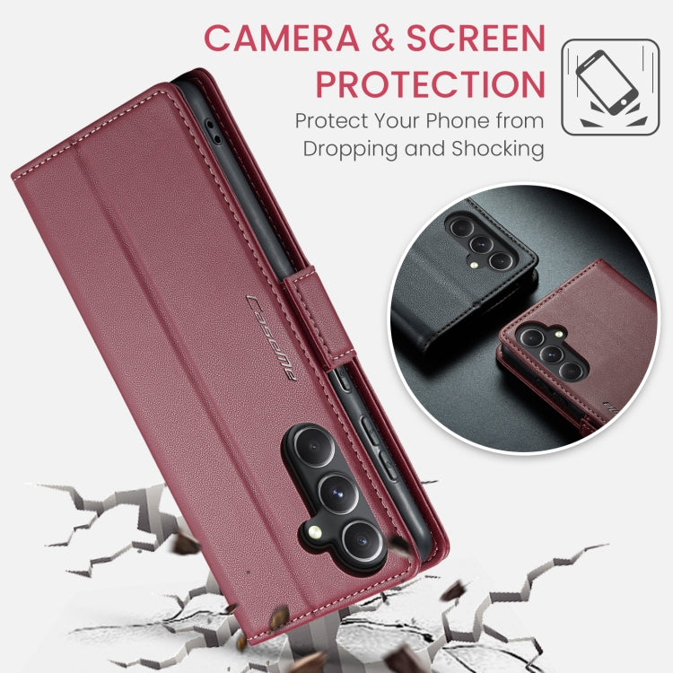 For Samsung Galaxy S23 FE 5G CaseMe 023 Butterfly Buckle Litchi Texture RFID Anti-theft Leather Phone Case(Wine Red) - Galaxy Phone Cases by CaseMe | Online Shopping South Africa | PMC Jewellery | Buy Now Pay Later Mobicred