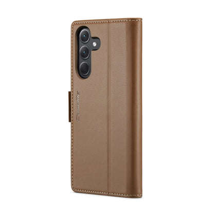 For Samsung Galaxy A35 5G CaseMe 023 Butterfly Buckle Litchi Texture RFID Anti-theft Leather Phone Case(Brown) - Galaxy Phone Cases by CaseMe | Online Shopping South Africa | PMC Jewellery | Buy Now Pay Later Mobicred