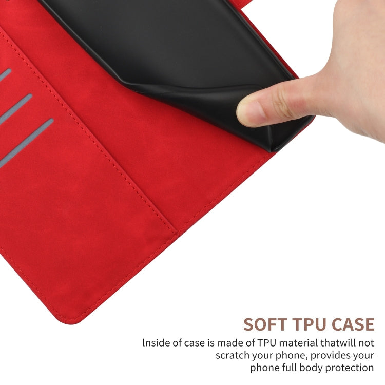 For vivo V27E 4G Global Stitching Embossed Leather Phone Case(Red) - vivo Cases by PMC TechLife | Online Shopping South Africa | PMC TechLife