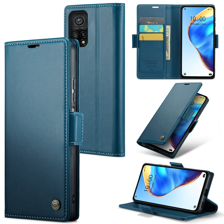 For Xiaomi Mi 10T 5G／10T Pro 5G CaseMe 023 Butterfly Buckle Litchi Texture RFID Anti-theft Leather Phone Case(Blue) - Xiaomi Cases by CaseMe | Online Shopping South Africa | PMC Jewellery | Buy Now Pay Later Mobicred