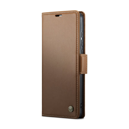 For Xiaomi Redmi 11A/12C CaseMe 023 Butterfly Buckle Litchi Texture RFID Anti-theft Leather Phone Case(Brown) - Xiaomi Cases by CaseMe | Online Shopping South Africa | PMC Jewellery | Buy Now Pay Later Mobicred