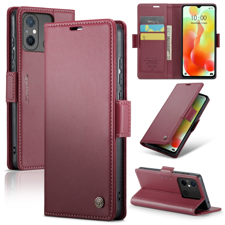 For Xiaomi Redmi 11A/12C CaseMe 023 Butterfly Buckle Litchi Texture RFID Anti-theft Leather Phone Case(Wine Red) - Xiaomi Cases by CaseMe | Online Shopping South Africa | PMC Jewellery | Buy Now Pay Later Mobicred