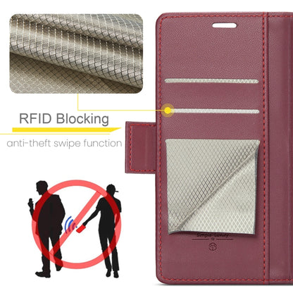 For Xiaomi Redmi 13C 4G / 13C 5G CaseMe 023 Butterfly Buckle Litchi Texture RFID Anti-theft Leather Phone Case(Wine Red) - Xiaomi Cases by CaseMe | Online Shopping South Africa | PMC Jewellery | Buy Now Pay Later Mobicred