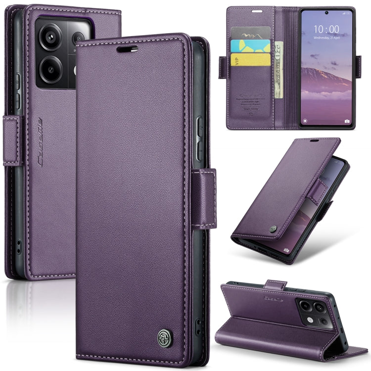 For Xiaomi Redmi Note 13 Pro 5G CaseMe 023 Butterfly Buckle Litchi Texture RFID Anti-theft Leather Phone Case(Pearly Purple) - Xiaomi Cases by CaseMe | Online Shopping South Africa | PMC Jewellery | Buy Now Pay Later Mobicred