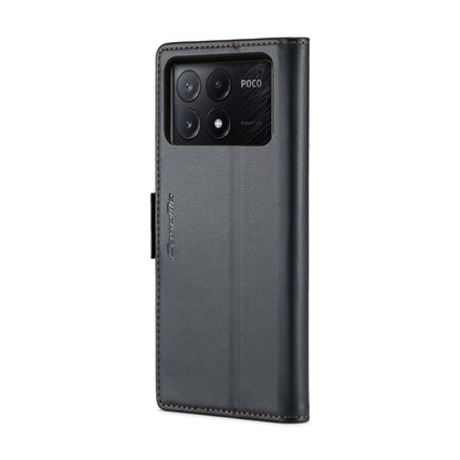 For Xiaomi Poco X6 Pro 5G/Redmi K70E 5G CaseMe 023 Butterfly Buckle Litchi Texture RFID Anti-theft Leather Phone Case(Black) - K70E Cases by CaseMe | Online Shopping South Africa | PMC Jewellery | Buy Now Pay Later Mobicred