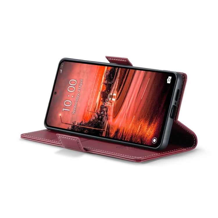 For Xiaomi Redmi Note 13 4G CaseMe 023 Butterfly Buckle Litchi Texture RFID Anti-theft Leather Phone Case(Wine Red) - Xiaomi Cases by CaseMe | Online Shopping South Africa | PMC Jewellery | Buy Now Pay Later Mobicred