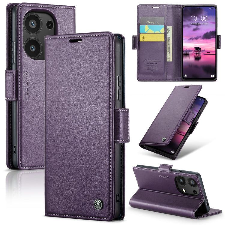 For Xiaomi Redmi Note 13 Pro 4G CaseMe 023 Butterfly Buckle Litchi Texture RFID Anti-theft Leather Phone Case(Pearly Purple) - Xiaomi Cases by CaseMe | Online Shopping South Africa | PMC Jewellery | Buy Now Pay Later Mobicred