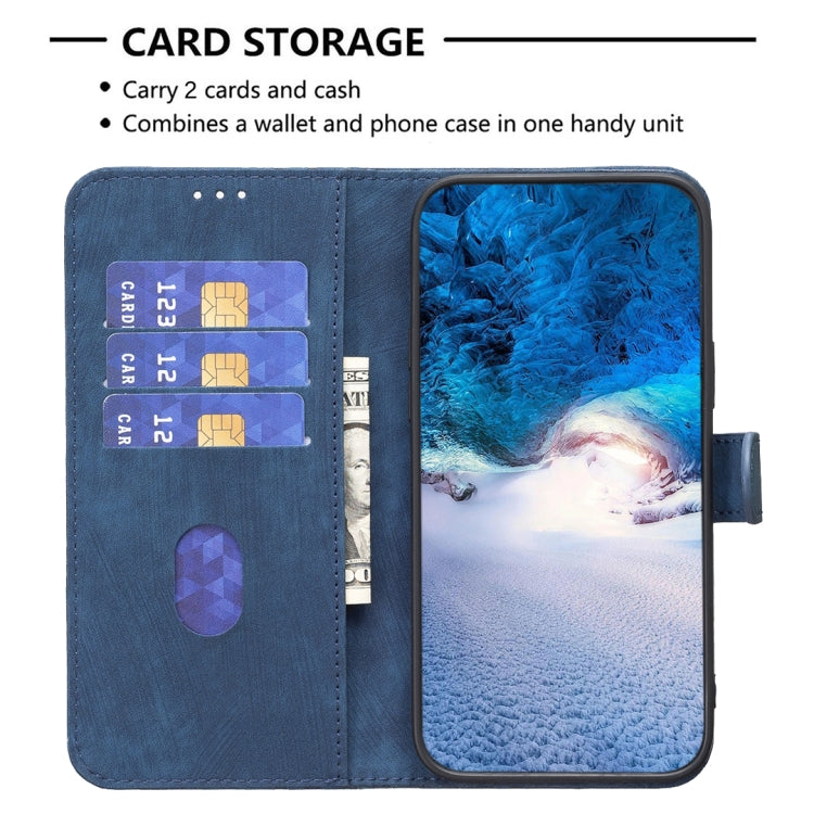 For Samsung Galaxy S24+ 5G Plaid Embossed Leather Phone Case(Blue) - Galaxy S24+ 5G Cases by PMC TechLife | Online Shopping South Africa | PMC TechLife | Buy Now Pay Later Mobicred