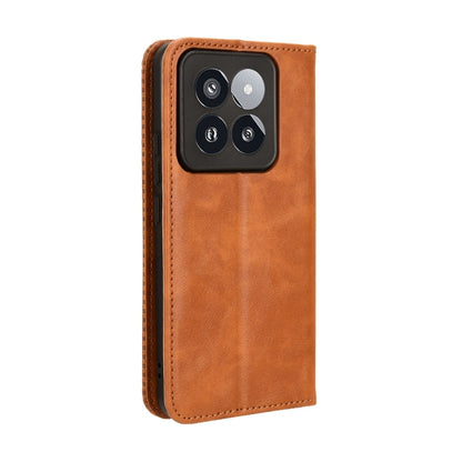 For Xiaomi 14 Pro Magnetic Buckle Retro Texture Leather Phone Case(Brown) - 14 Pro Cases by PMC Jewellery | Online Shopping South Africa | PMC Jewellery | Buy Now Pay Later Mobicred