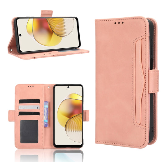 For Motorola Moto G 5G 2023 Skin Feel Calf Texture Card Slots Leather Phone Case(Pink) - Motorola Cases by PMC Jewellery | Online Shopping South Africa | PMC Jewellery | Buy Now Pay Later Mobicred