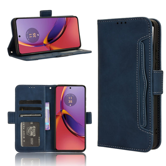 For Motorola Moto G84 5G Skin Feel Calf Texture Card Slots Leather Phone Case(Blue) - Motorola Cases by PMC Jewellery | Online Shopping South Africa | PMC Jewellery | Buy Now Pay Later Mobicred