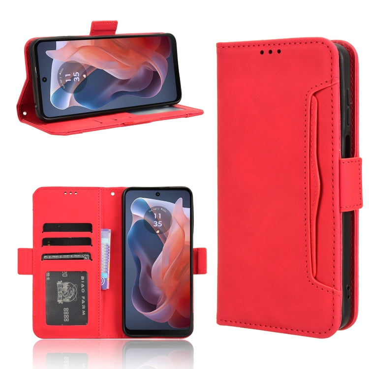 For Motorola Moto G Play 4G 2024 Skin Feel Calf Texture Card Slots Leather Phone Case(Red) - Motorola Cases by PMC Jewellery | Online Shopping South Africa | PMC Jewellery | Buy Now Pay Later Mobicred