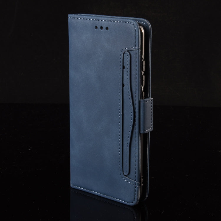 For Motorola Moto G34 5G Skin Feel Calf Texture Card Slots Leather Phone Case(Blue) - Motorola Cases by PMC Jewellery | Online Shopping South Africa | PMC Jewellery | Buy Now Pay Later Mobicred