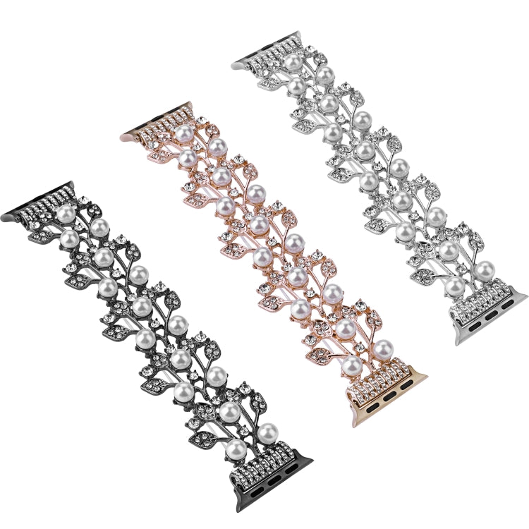 Four-leaf Bead Metal Watch Band For Apple Watch 9 45mm(Silver) - free shipping - PMC TechLife - Order now!