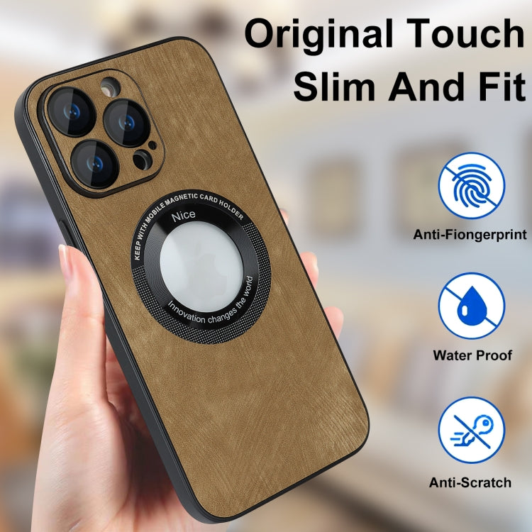 For iPhone 13 Pro Skin Feel Leather MagSafe Magnetic Phone Case(Brown) - iPhone 13 Pro Cases by PMC Jewellery | Online Shopping South Africa | PMC Jewellery