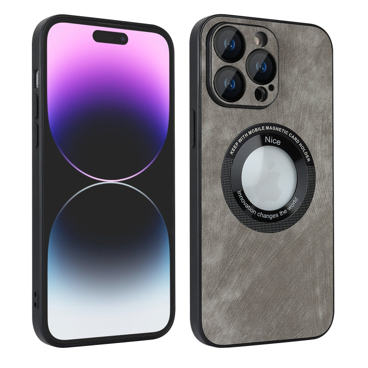 For iPhone 11 Skin Feel Leather MagSafe Magnetic Phone Case(Grey) - iPhone 11 Cases by PMC Jewellery | Online Shopping South Africa | PMC Jewellery