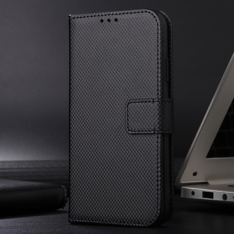 For Motorola Moto G Play 4G 2024 Diamond Texture Leather Phone Case(Black) - Motorola Cases by PMC Jewellery | Online Shopping South Africa | PMC Jewellery | Buy Now Pay Later Mobicred