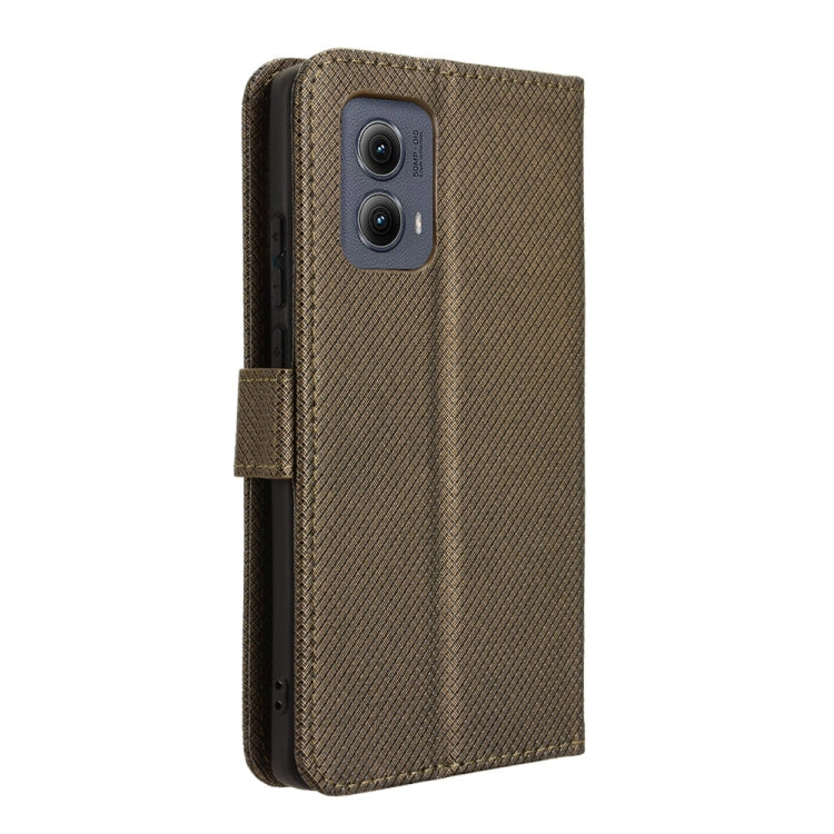 For Motorola Edge 2024 5G Diamond Texture Leather Phone Case(Brown) - Motorola Cases by PMC Jewellery | Online Shopping South Africa | PMC Jewellery | Buy Now Pay Later Mobicred
