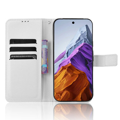 For Google Pixel 9 Diamond Texture Leather Phone Case(White) - Google Cases by PMC Jewellery | Online Shopping South Africa | PMC Jewellery | Buy Now Pay Later Mobicred