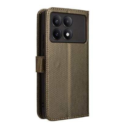 For Xiaomi Redmi K70 / K70 Pro Diamond Texture Leather Phone Case(Brown) - K70 Pro Cases by PMC Jewellery | Online Shopping South Africa | PMC Jewellery | Buy Now Pay Later Mobicred