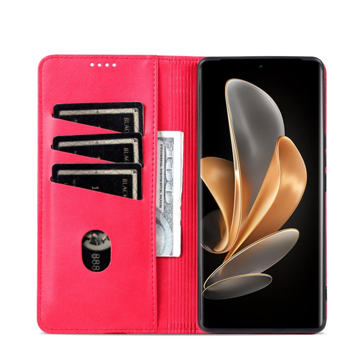 For Huawei Pura 70 Pro / 70 Pro+ Fine Hole AZNS Magnetic Calf Texture Flip Leather Phone Case(Red) - Huawei Cases by AZNS | Online Shopping South Africa | PMC Jewellery | Buy Now Pay Later Mobicred