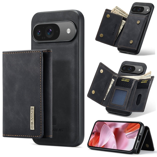 For Google Pixel 9 / 9 Pro DG.MING M1 Series 3-Fold Multi Card Wallet + Magnetic Phone Case(Black) - Google Cases by DG.MING | Online Shopping South Africa | PMC Jewellery | Buy Now Pay Later Mobicred